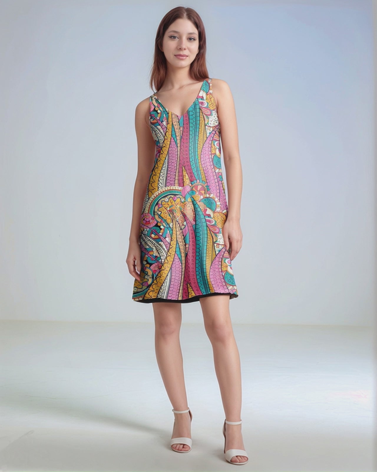 Taki V-neck Sleeveless Reversible Dress