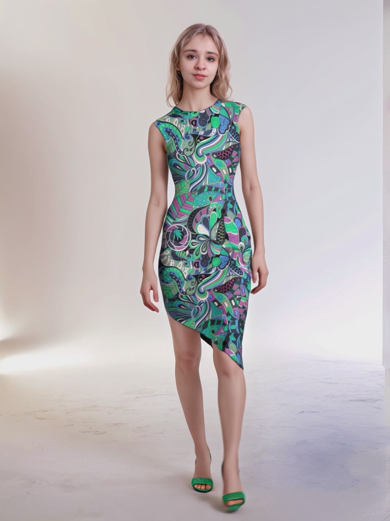 Nela Asymmetrical Midi Dress