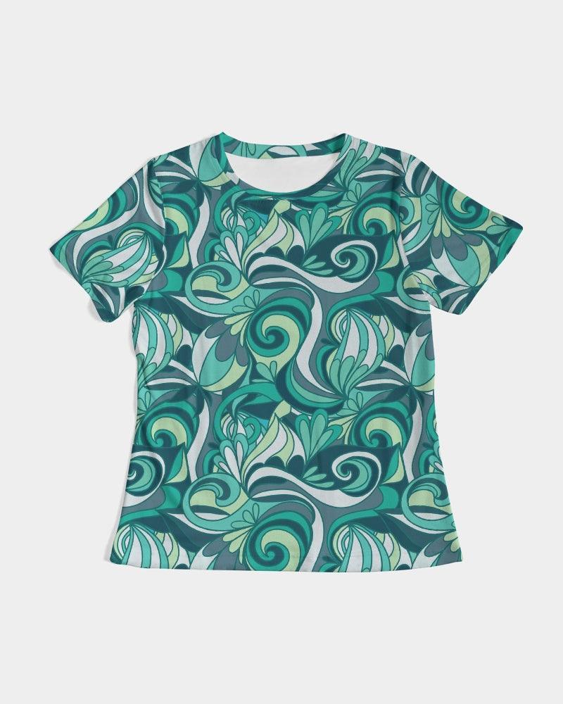 Mima Fitted Crew Neck Tee - Abstract Floral Print