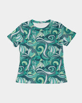 Mima Fitted Crew Neck Tee - Abstract Floral Print