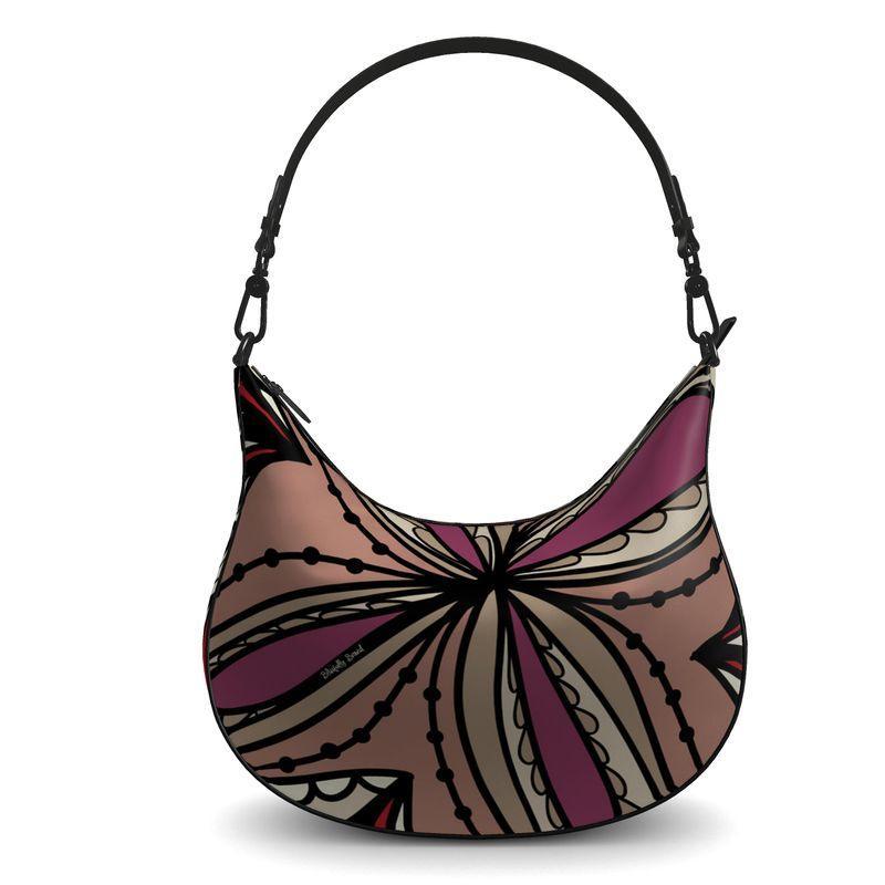 Unia Leather Curved Hobo Bag - Blissfully Brand