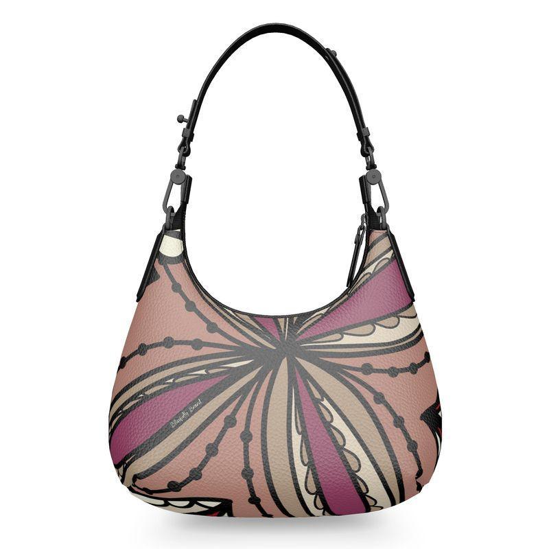 Unia Small Leather Curved Bag - Blissfully Brand