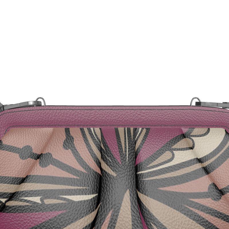 Unia Large Pleated Frame Leather Crossbody Bag - Blissfully Brand