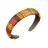 Ame Smooth Leather Headband - Medium - Abstract Orange Print - Calfskin