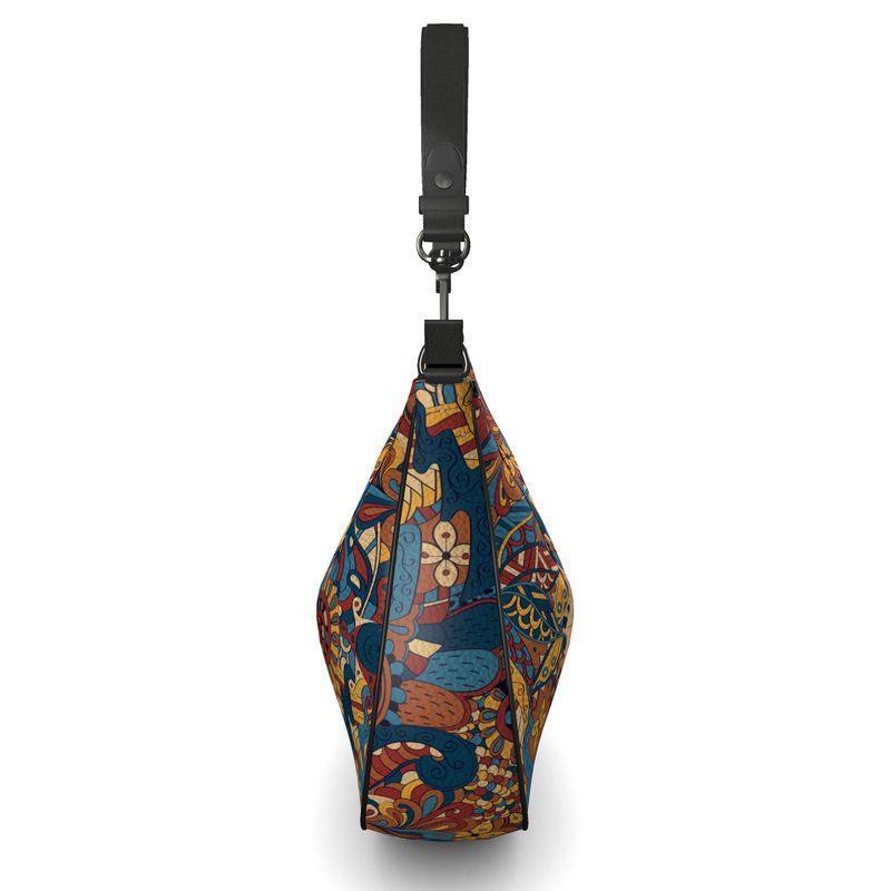 Kuri Leather Curved Hobo Bag - Blissfully Brand