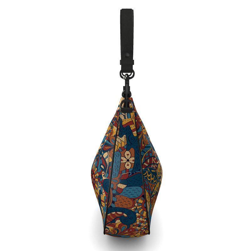 Kuri Leather Curved Hobo Bag - Blissfully Brand