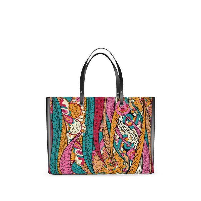 Taki Large Satin & Leather Handbag - Blissfully Brand
