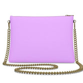 Imi Mauve Violet Crossbody Leather Chain Sqaure Bag - Purple - Textured Leather Shoulder Bag