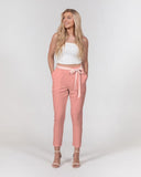 Citra Pink Belted Tapered Pants - Smooth Chiffon