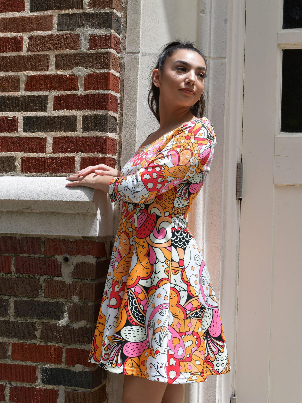 Pela 3/4 Sleeve Mini Dress - Blissfully Brand