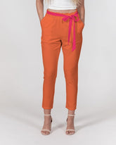 Peex Color Block Tie Waist Tapered Pants - Blissfully Brand