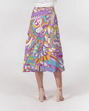 Yume A-line Chiffon Midi Skirt - Multi-color Kaleidoscope Floral
