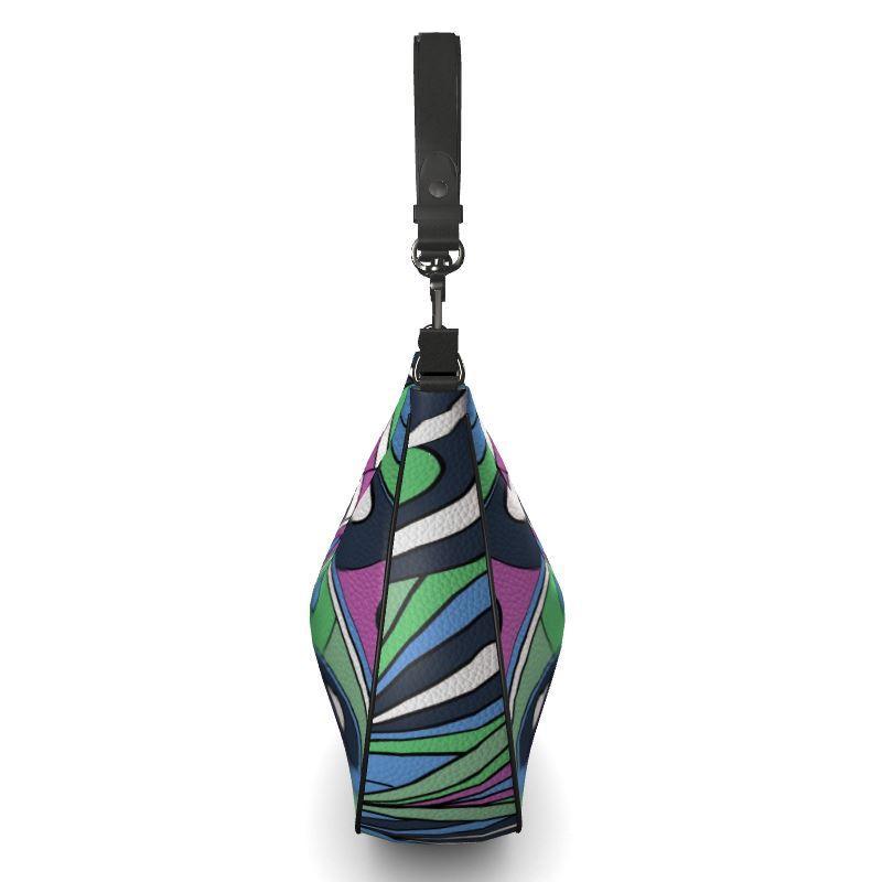 Nela Leather Curved Hobo Bag - Blissfully Brand