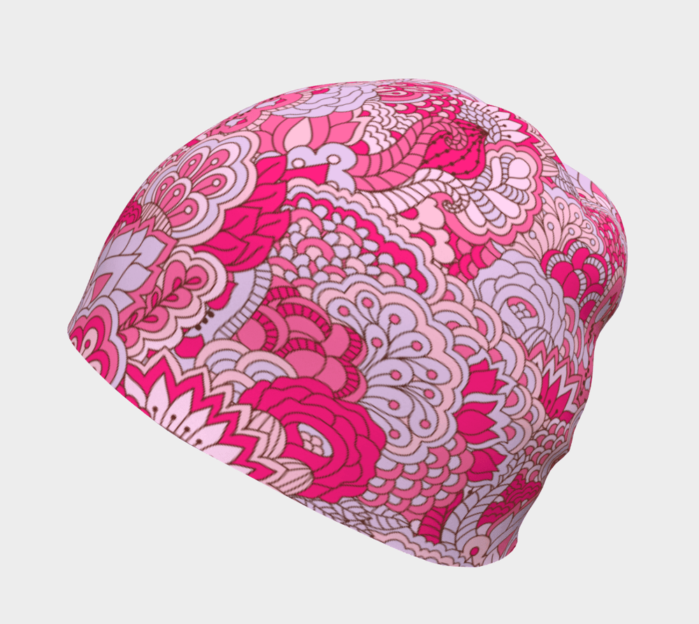 Orbi Pink Kaleidoscope Floral Women's Beanie | Blissfully Brand