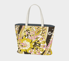 Marena Large Market Tote - Black & Gold Kaleidoscope Print