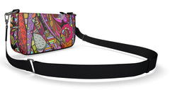 Betsu Medium Leather Box Hand Bag | Shoulder Bag - Zip Closure - Abstract Print