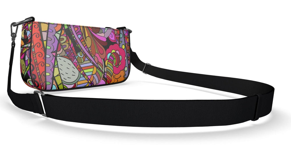 Betsu Medium Leather Box Hand Bag | Shoulder Bag - Zip Closure - Abstract Print