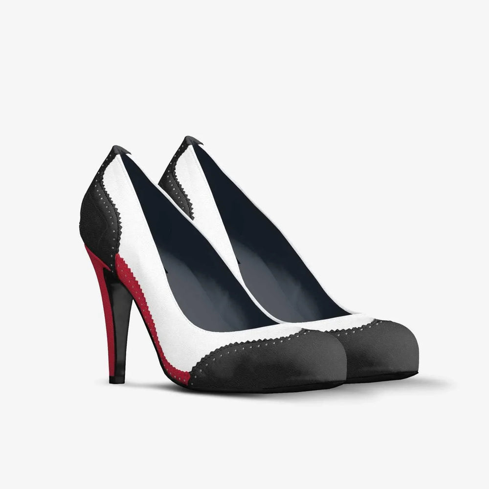 Juvia Oxford High Heel Pump - Back Red White