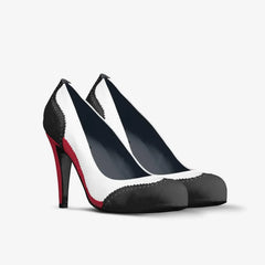 Juvia Oxford High Heel Pump - Back Red White