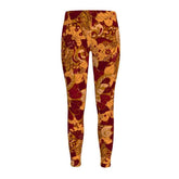 Abstract Paisley Floral Print Lycra Spandex Midrise Full Stretch Leggings - Workout Performance - Boho - Retro - Psychedelic - Vibrant - Plus Size