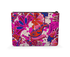 Sameria Leather Pouch - Pink Abstract Kaleidoscope Floral | Blissfully Brand