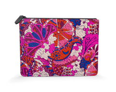 Sameria Leather Pouch - Pink Abstract Kaleidoscope Floral | Blissfully Brand