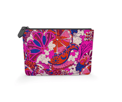 Sameria Leather Pouch - Pink Abstract Kaleidoscope Floral | Blissfully Brand