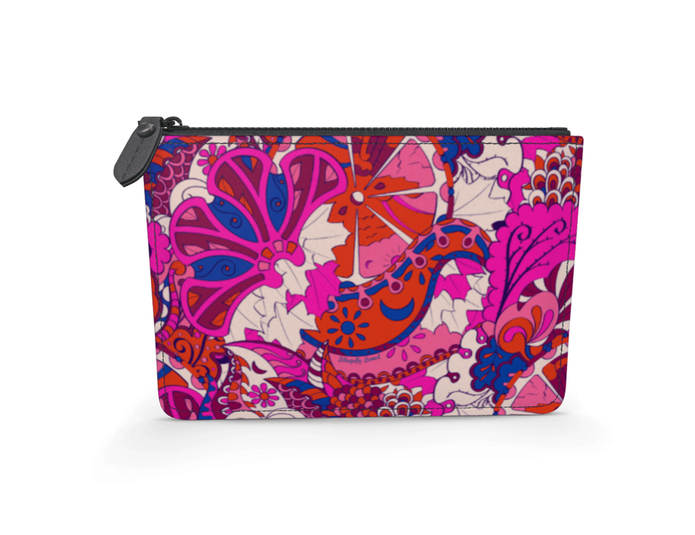 Sameria Leather Pouch - Pink Abstract Kaleidoscope Floral | Blissfully Brand
