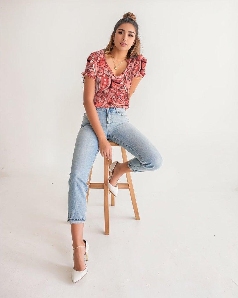 Citra Fitted V-Neck Tee - Blissfully Brand