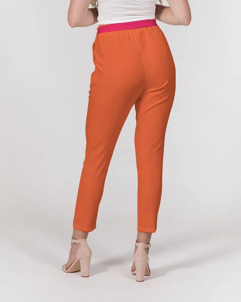 Peex Color Block Tie Waist Tapered Pants - Blissfully Brand