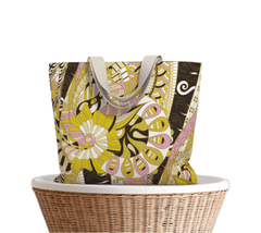 Marena Large Market Tote - Black & Gold Kaleidoscope Print