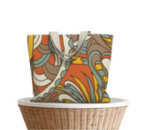 Win Canvas Carry All Tote Bag - Artsy Kaleidoscope Floral Print