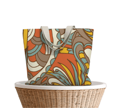 Win Canvas Carry All Tote Bag - Artsy Kaleidoscope Floral Print