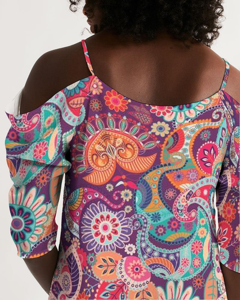 Peex Cold Shoulder Dress - Printed - 100% Polyester |  Blissfully Brand