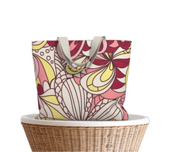 Piki Canvas Carry All Tote Bag - Psychedelic Floral Print