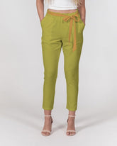 Mimosa Green Belted Tapered Pants - Blissfully Brand