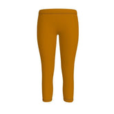 Deep Orange Lycra Spandex Midrise Capri Stretch Leggings - Workout Performance - Casual - Handmade in England - Plus Size