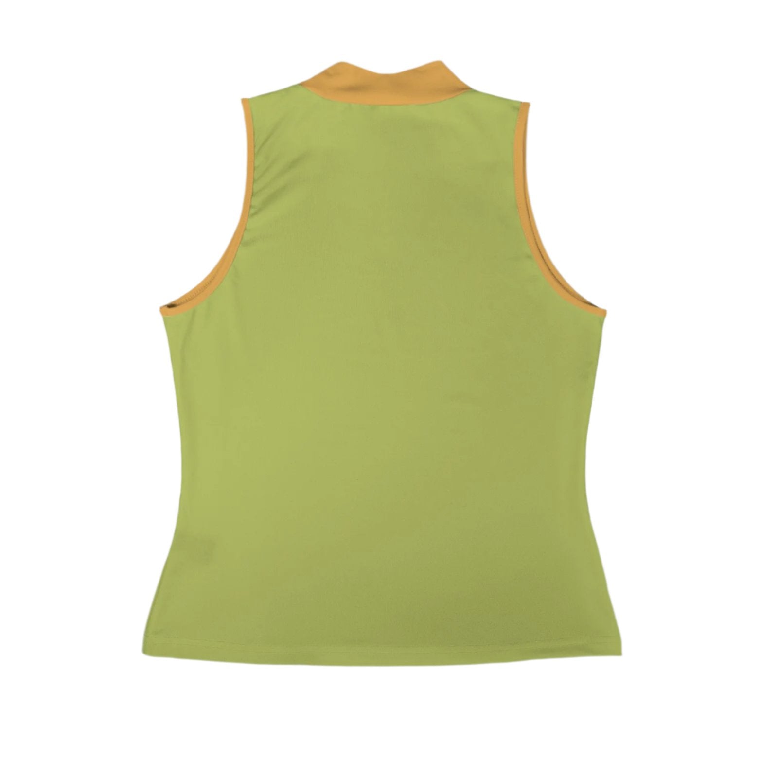 Jana Mock Neck Tank Top Olive Green & Fire Bush Yellow)