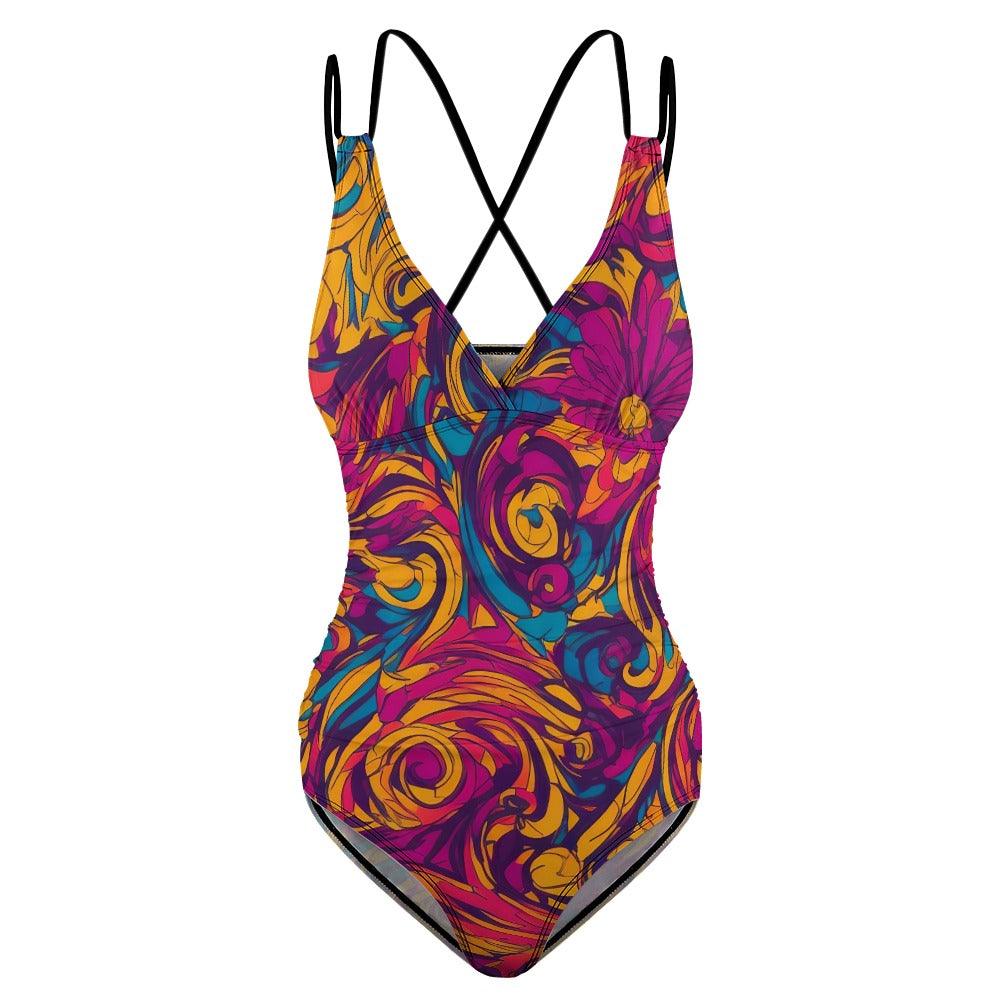 Whispa Hook Closure Adjustable Bikini Swimsuit - Abstract Print –  Blissfully Brand