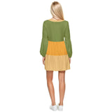 Ebisa Tri-Colored Tiered Tunic Mini Dress - Blissfully Brand