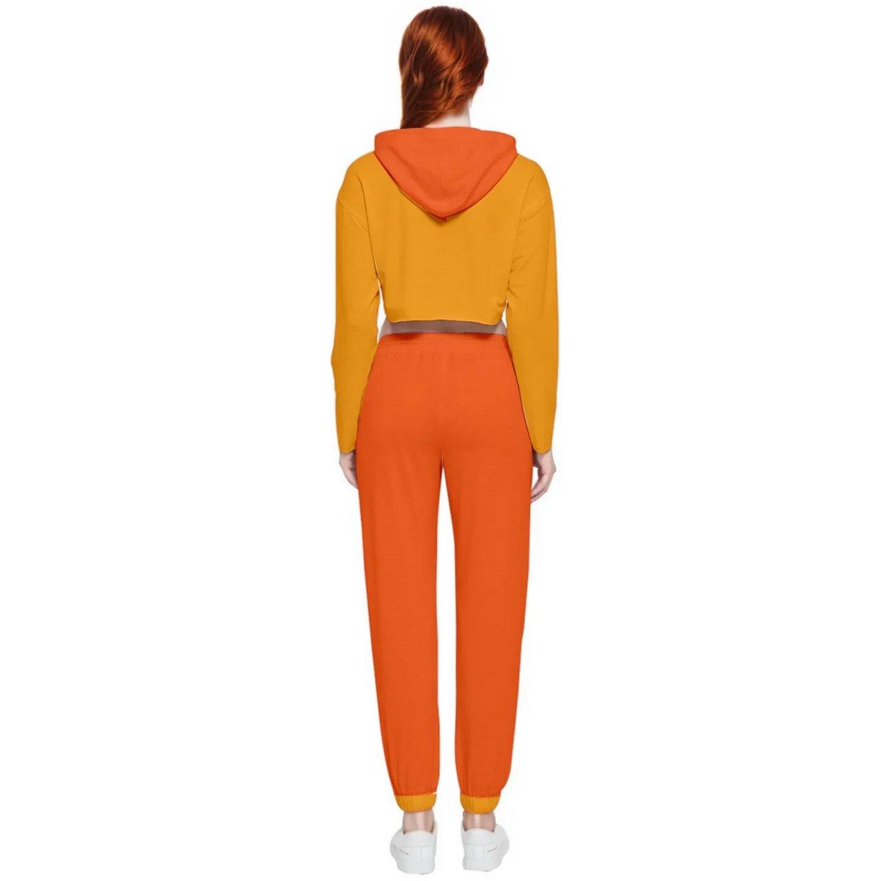 Munich Color Block Lounge Set - Cropped Hoodie & Joggers