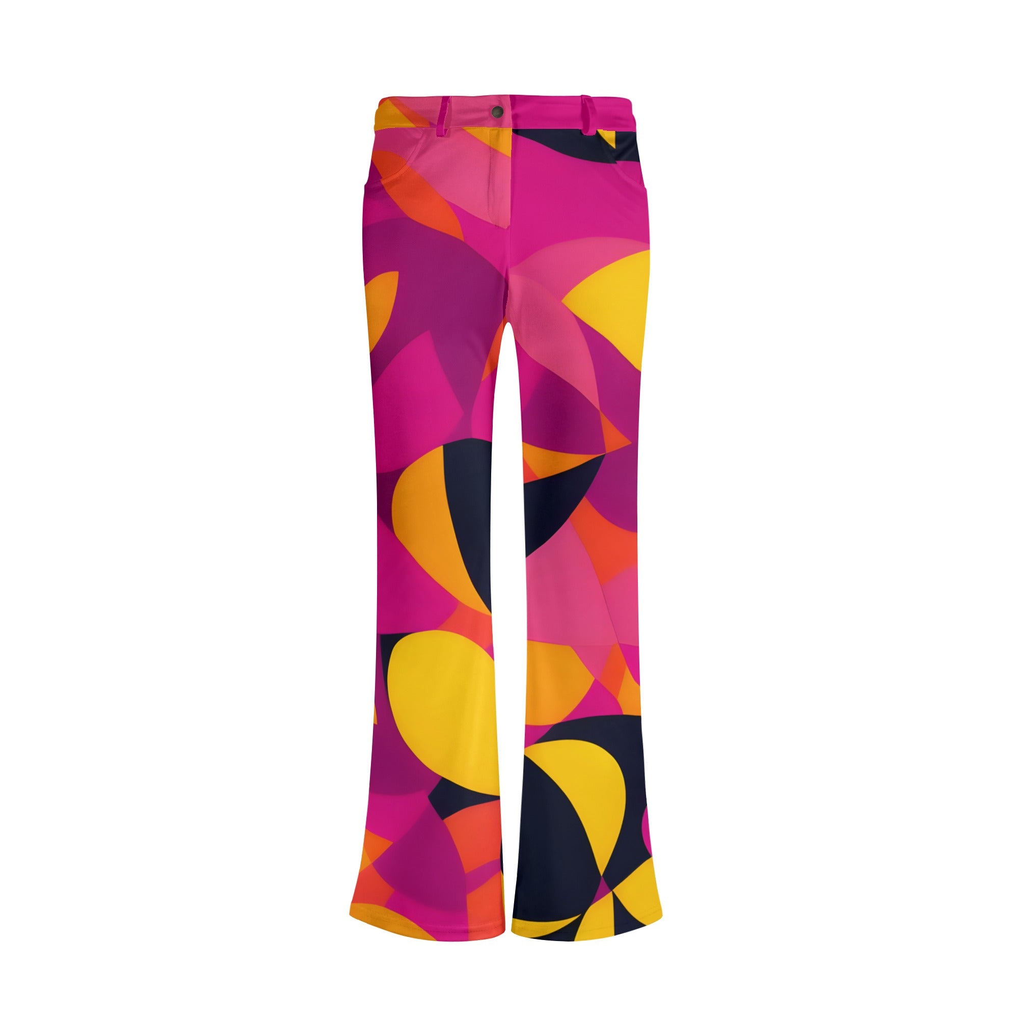 Airline Series 929 Flare Pants - Abstract Retro Pop Art Funky Mod 70's Vibrant Bold Disco Streetwear Bell Bottoms Women's Legging Plus Sizes Blissfully Brand