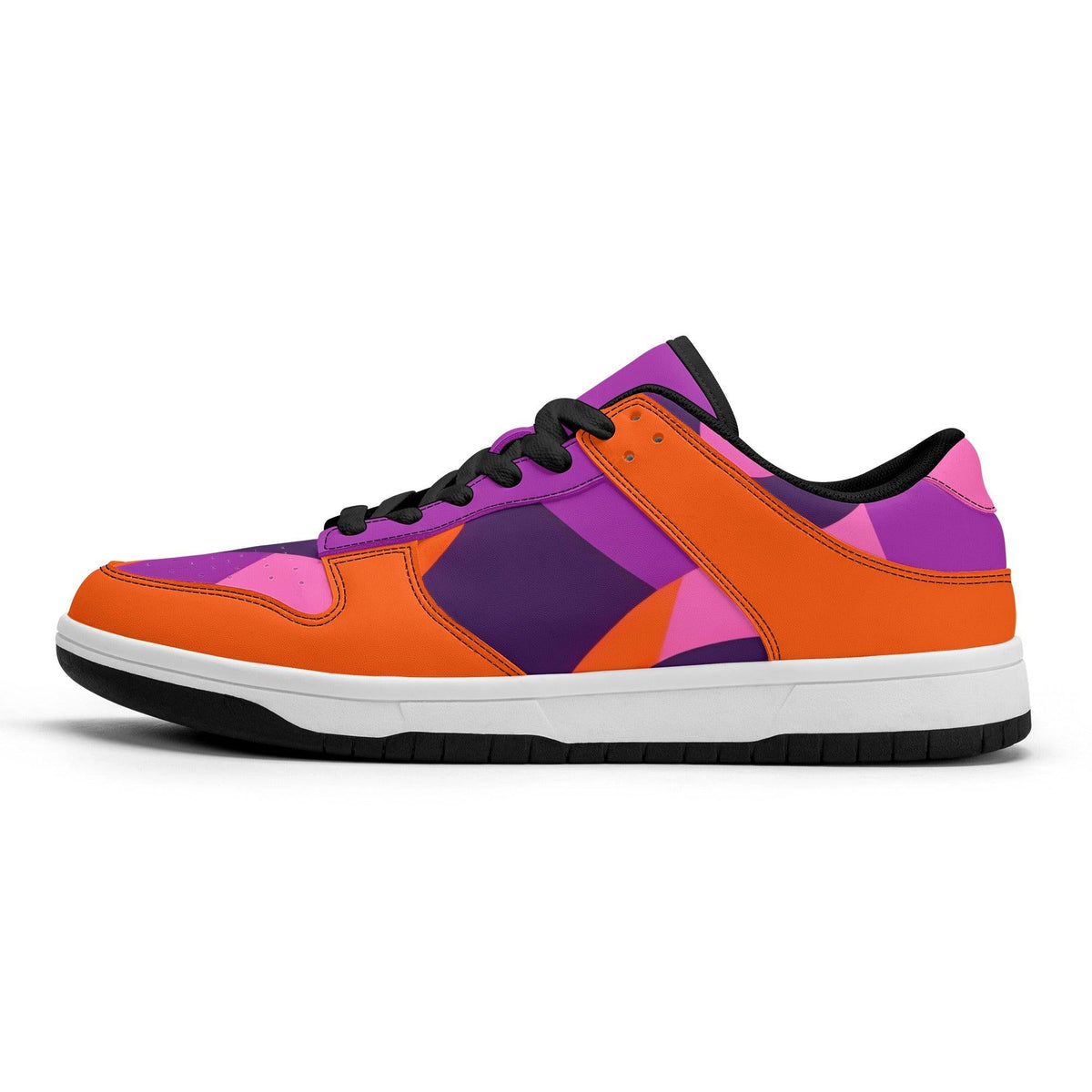 Airline Series Tokyo 239 Low Top Mixed Media Sneakers - Retro Bold Violet Orange Yellow Abstract Funky Vibrant Black Lace Multicolor Blissfully Brand Women's Shoes