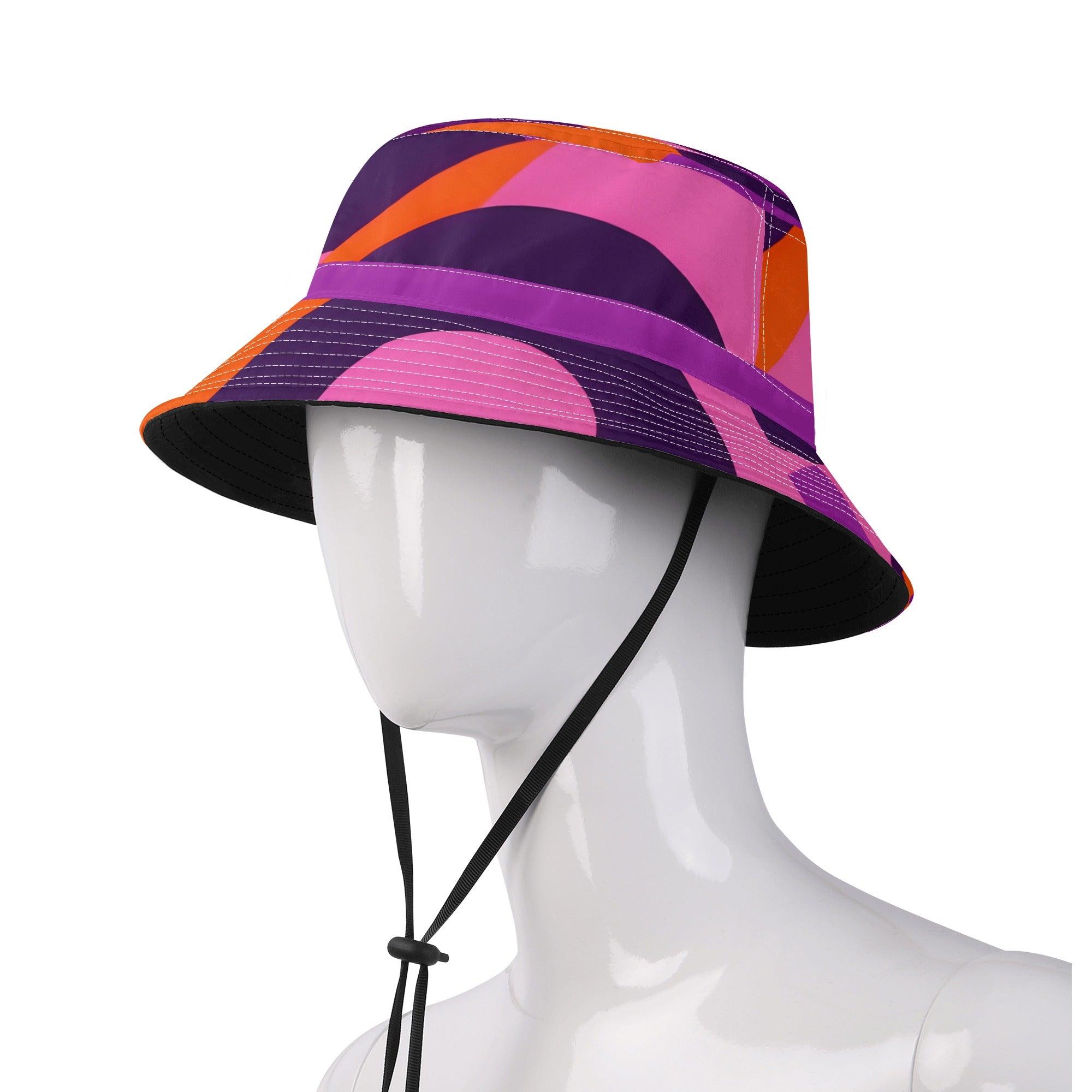  Adjustable Bucket Hat - Abstract Geometric Mod Retro Funky Artistic Bold Vibrant Multicolor Airline Series Tokyo 239 - Blissfully Brand