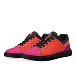 Color Block women's shoes Faux Leather Lightweight Pink Orange Brown Red  bold fashion Trendy urban sneakers street style blissfully brand