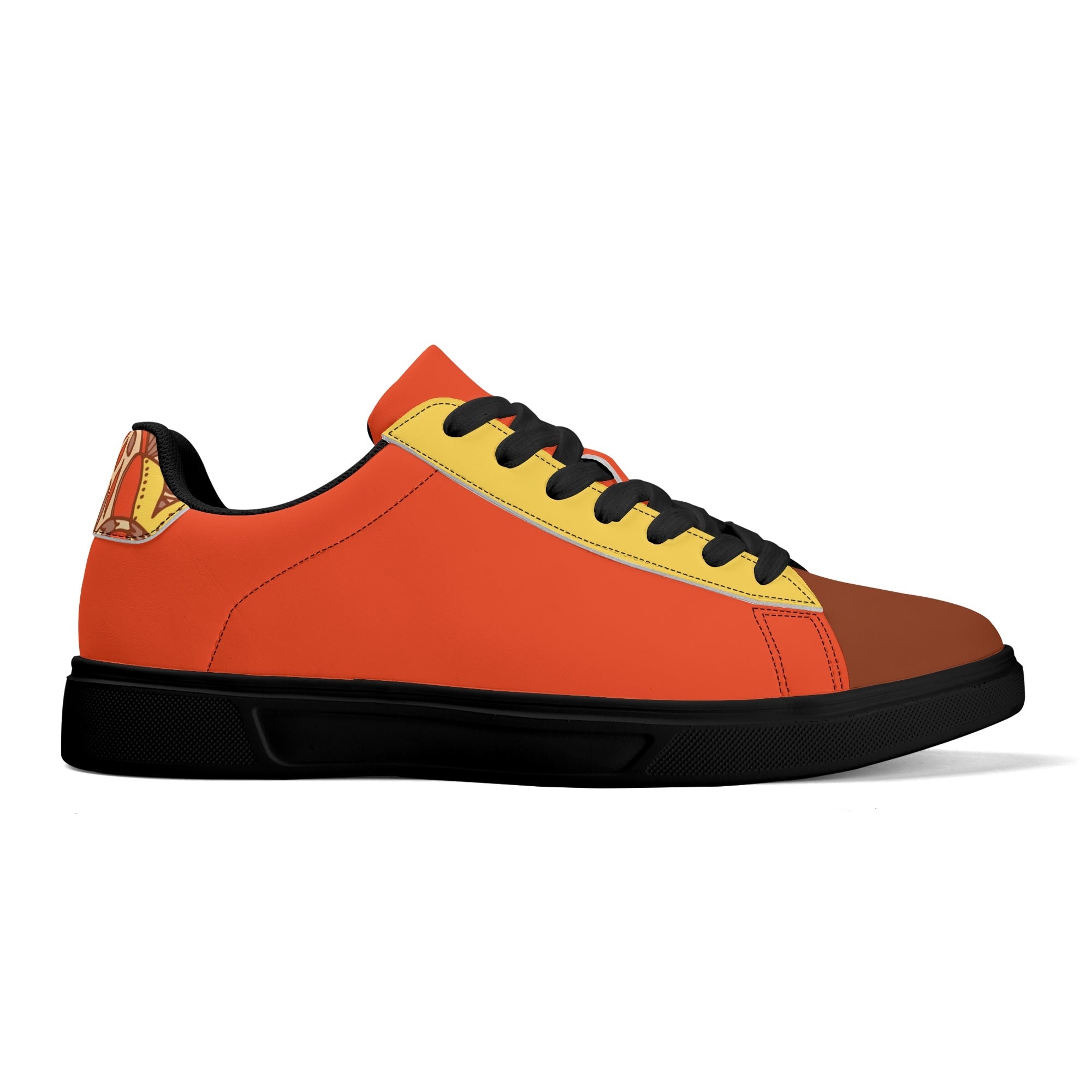 Mirana Color Block Low Top Faux Leather Skate Sneakers