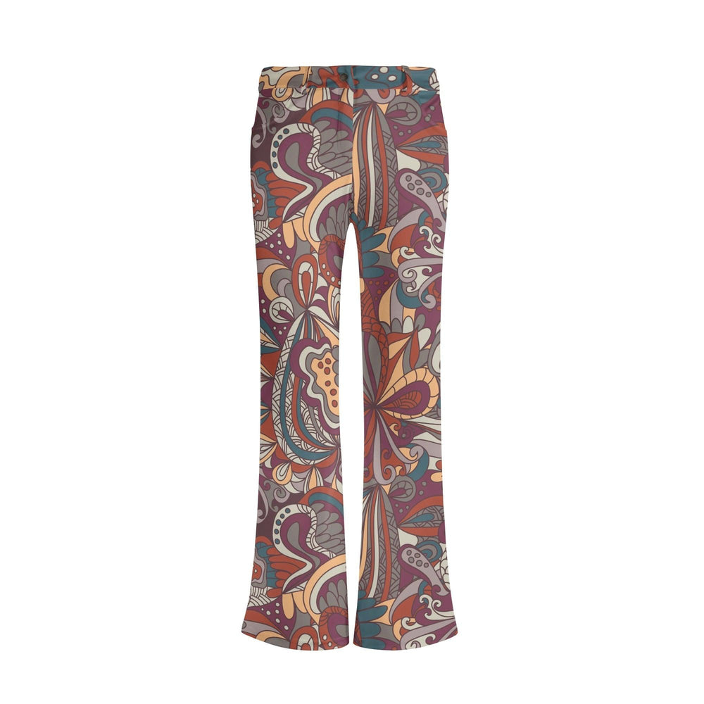 Women's Kalei print flare leggings with shimmering fabric and vibrant bohemian pattern floral psychedelic retro - Blissfully Brand
