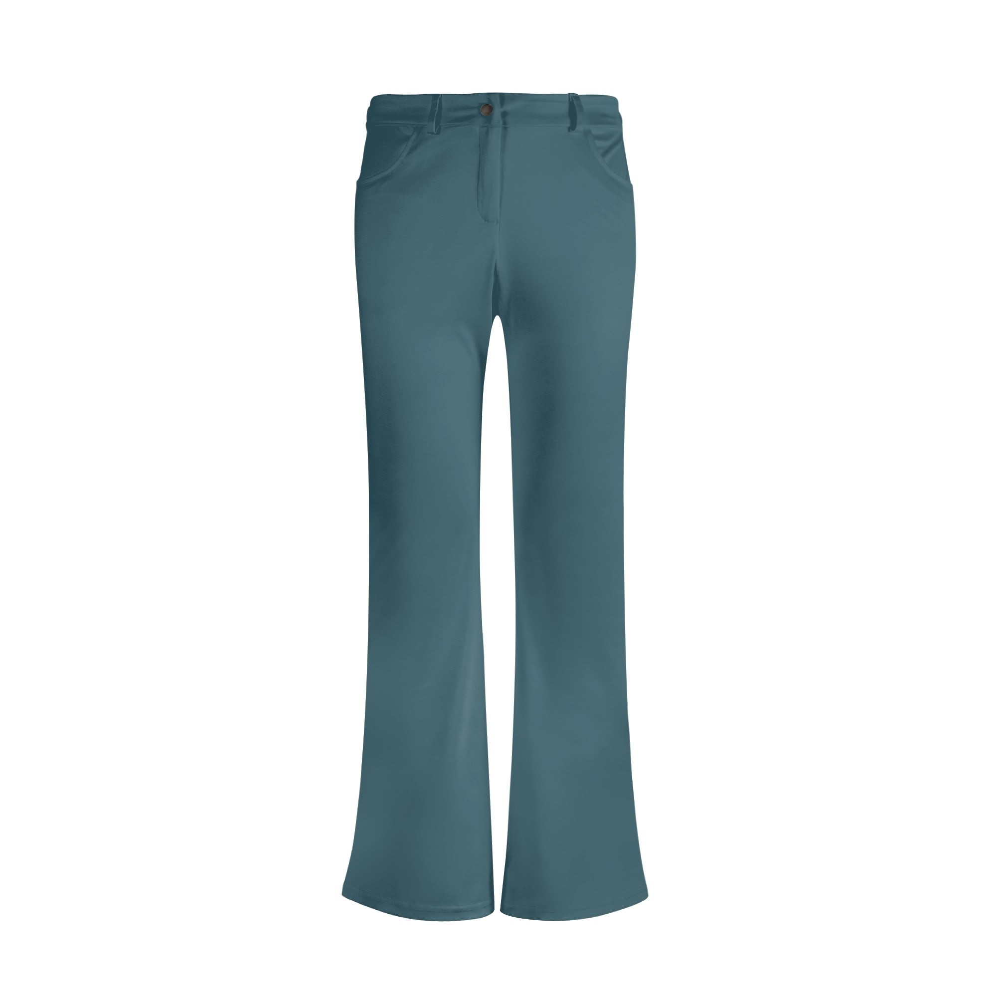 Shimmer Flare Legging Pants in Casal Blue  with pockets and belt loop - Kalei Collection - Blissfully Brand