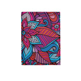 Colorful psychedelic floral pattern passport holder in vibrant pink, blue, and purple hues - Blissfully Brand