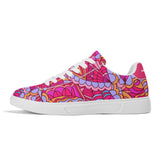 Vibrant pink, purple, and orange Palai skater sneakers with a psychedelic pattern, lightweight vegan leather - Blissfully Brand